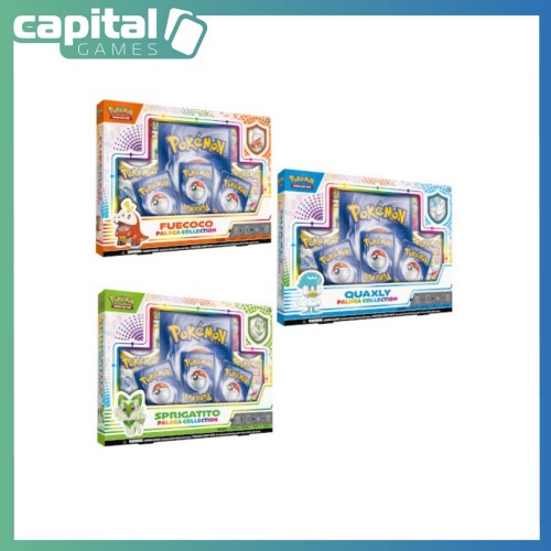 Pokemon - Paldea Collection - Sprigatito, Fuecoco, Quaxly Set Of 3 Pokemon - Paldea Collection - Sprigatito, Fuecoco, Quaxly Set Of 3