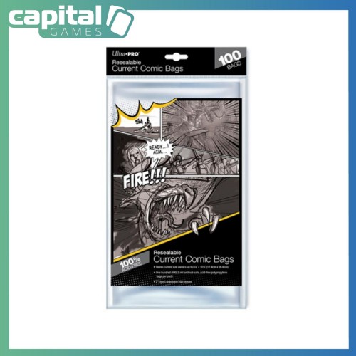 Ultra Pro - Comic Bags - Current Size Re-Sealable 100 Bags Ultra Pro - Comic Bags - Current Size Re-Sealable 100 Bags